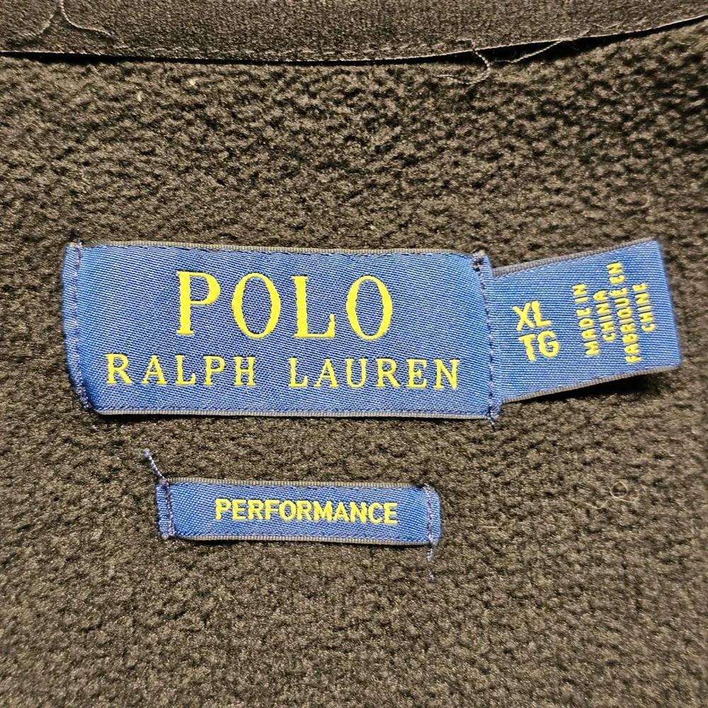 Polo Ralph Lauren Performance Jacket Mens XL Charcoal Gray Sherpa Fleece Zip-Up